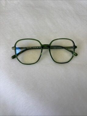 RFLKT Natural Glasses - Square Clear Green Eyeglasses, Frames Only, Woman’s, Eco
